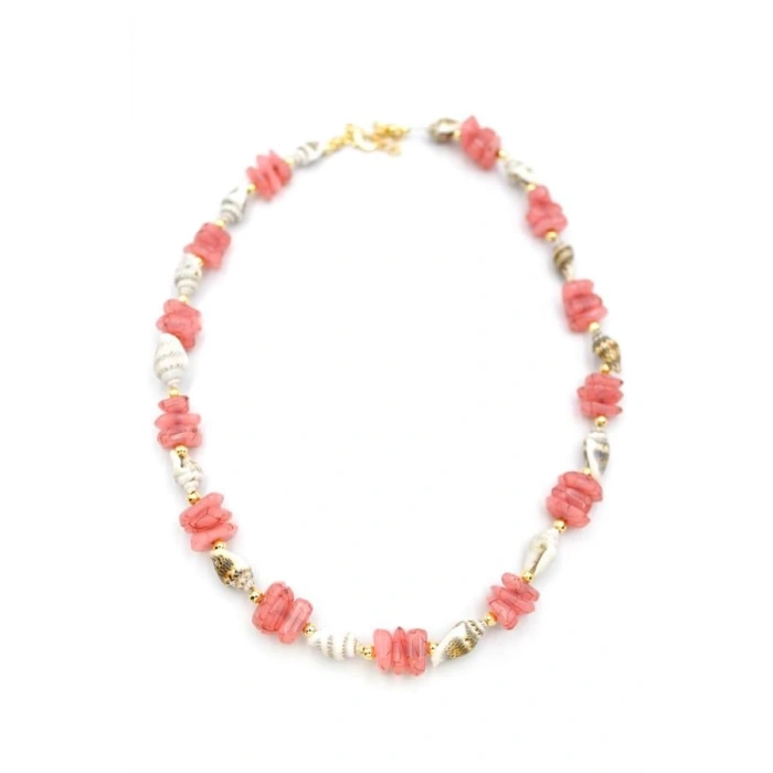 Deniz Kabuğu Kolye - Nar Çiçeği