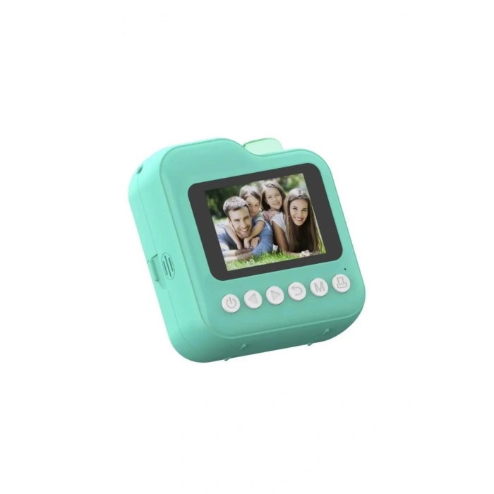 Dijital Video Kayıt Fotoğraf Çocuk Kamerası Anlık Termal Resim Kağıt Baskılı Mavi