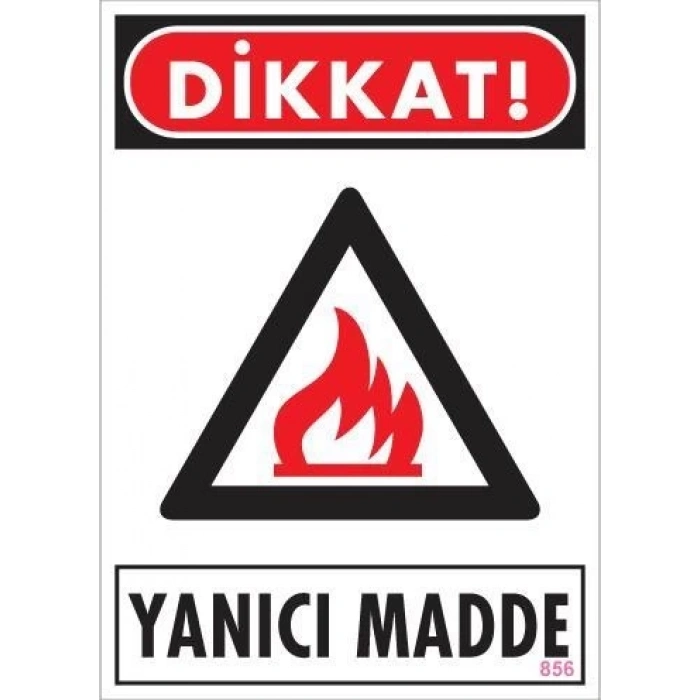 Dikkat Yanıcı Madde Uyarı Levhası 25x35 KOD:856