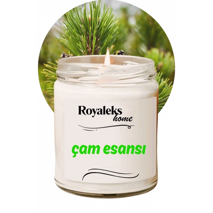 Doğal Özel Seri Kokulu Dekoratif Kavanoz Mum 210 cc - Çam Esansı - RYL