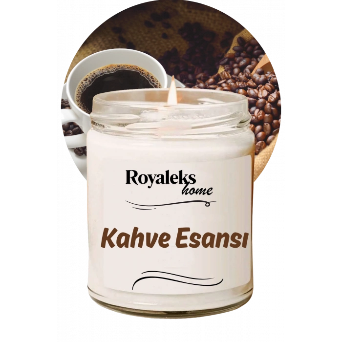 Doğal Özel Seri Kokulu Dekoratif Kavanoz Mum 210 cc - Kahve Kokusu Esansı - RYL