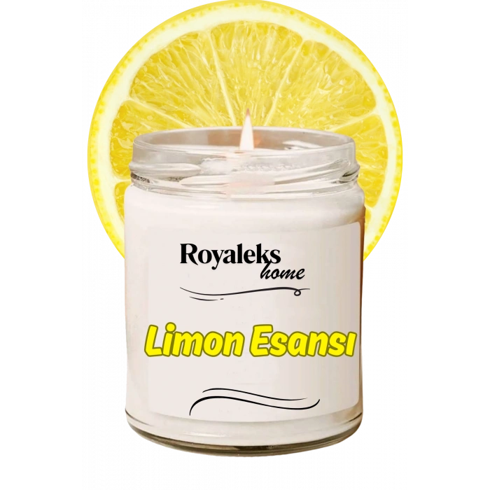 Doğal Özel Seri Kokulu Dekoratif Kavanoz Mum 210 cc - Limon Esansı - RYL