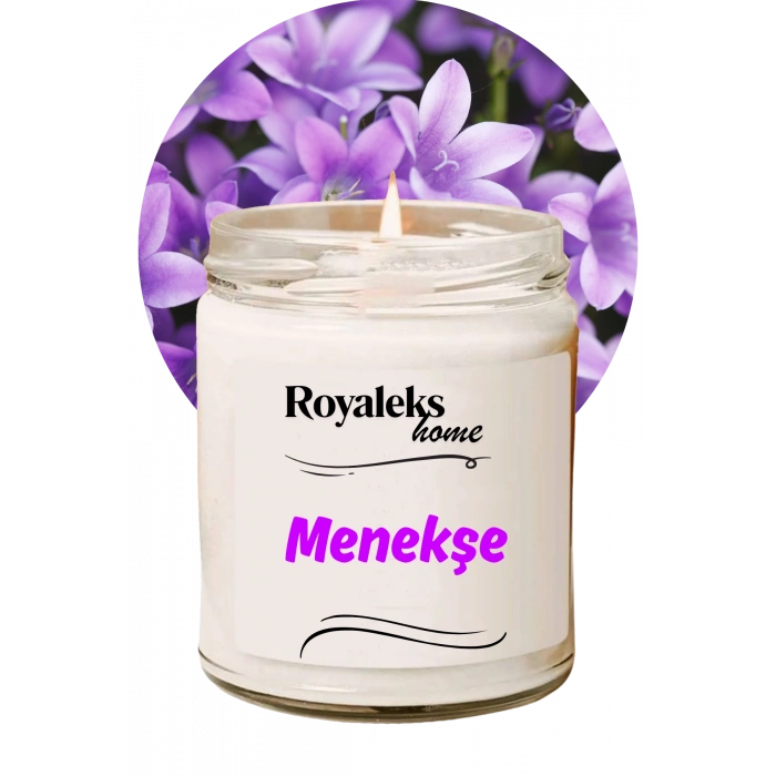 Doğal Özel Seri Kokulu Dekoratif Kavanoz Mum 210 cc - Menekşe Esansı - RYL