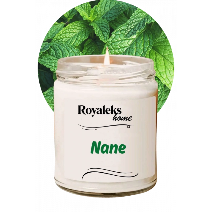Doğal Özel Seri Kokulu Dekoratif Kavanoz Mum 210 cc - Nane Esansı - RYL