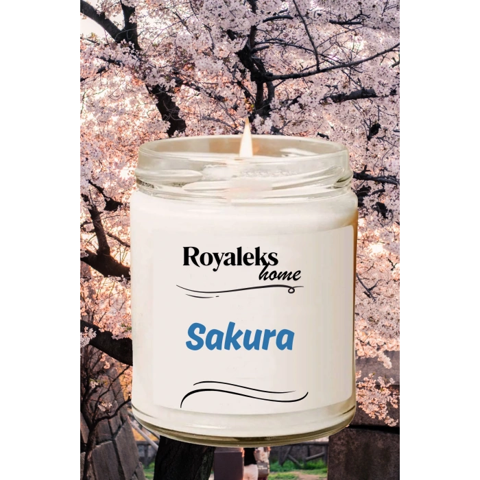 Doğal Özel Seri Kokulu Dekoratif Kavanoz Mum 210 cc - Sakura - RYL