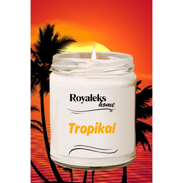 Doğal Özel Seri Kokulu Dekoratif Kavanoz Mum 210 cc - Tropikal Esans - RYL