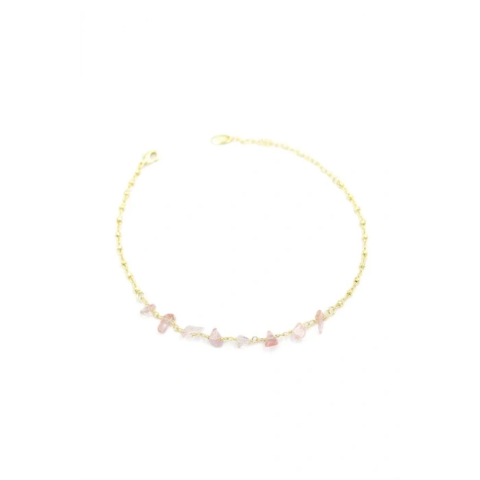 Doğal Taşlı Halhal - Altın