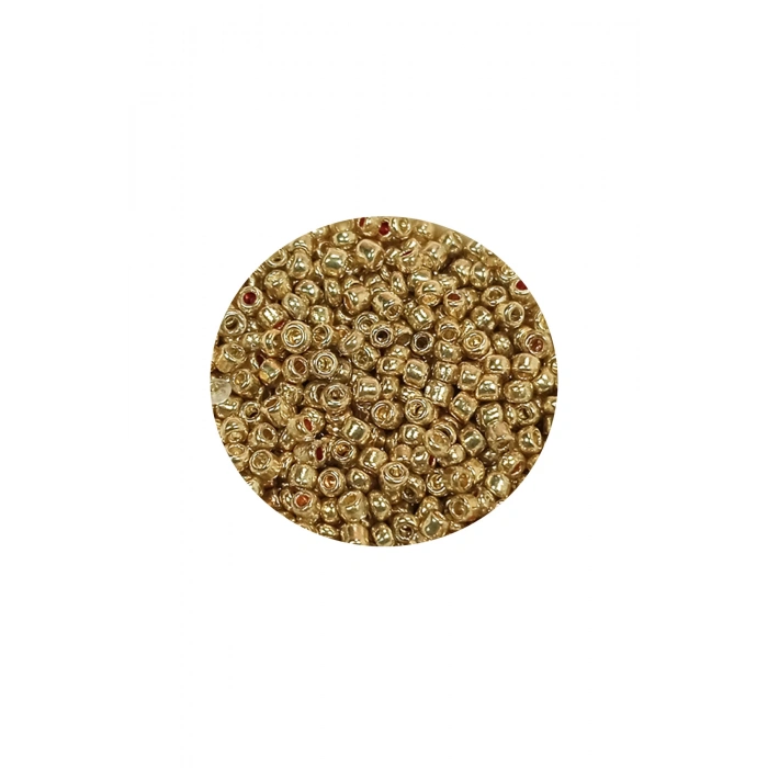 Dökme Cam Kum Boncuk (11/0) 2 mm - 60 Gram -  Altın - BNC059