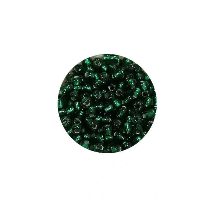 Dökme Cam Kum Boncuk (8/0) 3 mm - 20 Gram - Koyu Yeşil - BNC146
