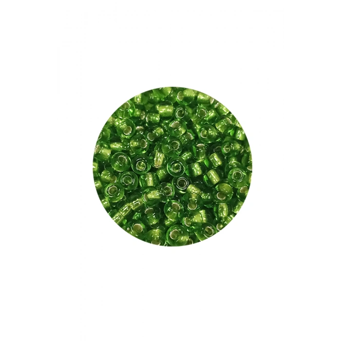 Dökme Cam Kum Boncuk (8/0) 3 mm - 60 Gram - Şeffaf Çimen Yeşili - BNC195