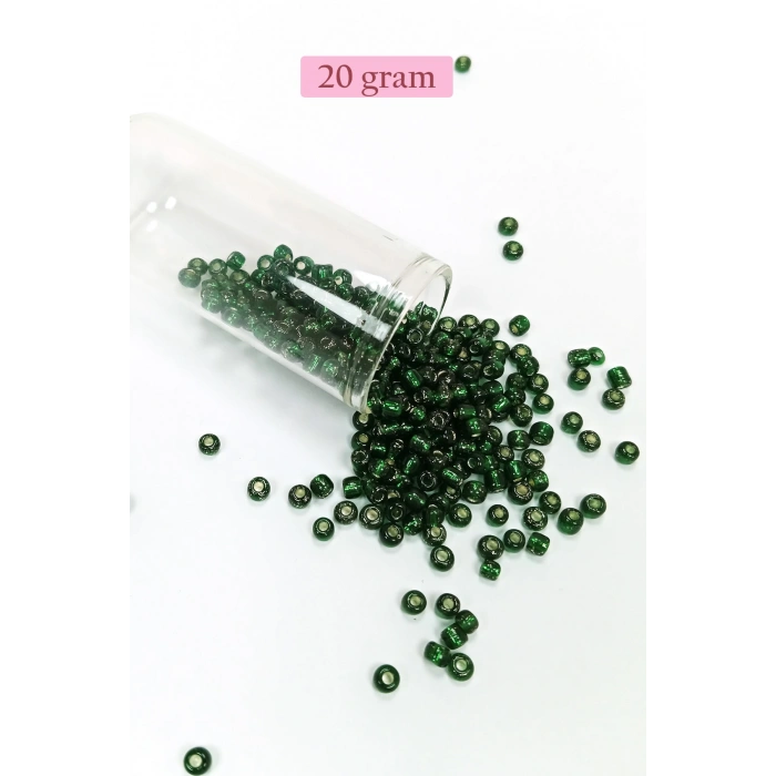 Dökme Cam Kum Boncuk Büyük Boy (6/0) 4 mm - 4 Renk - Toplam 80 Gram - BNC414