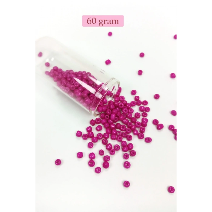 Dökme Cam Kum Boncuk Büyük Boy (6/0) 4 mm - 60 Gram - Açık Mor - BNC130