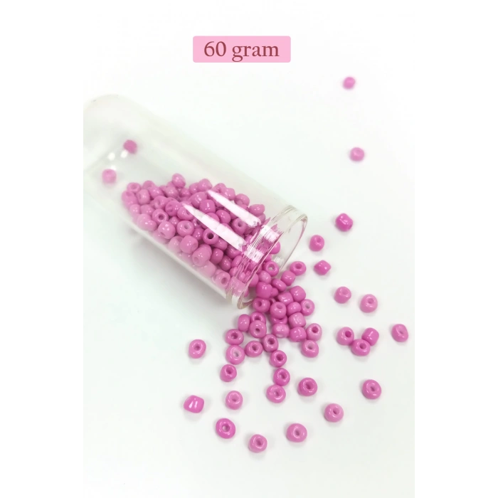 Dökme Cam Kum Boncuk Büyük Boy (6/0) 4 mm - 60 Gram - Eflatun - BNC121