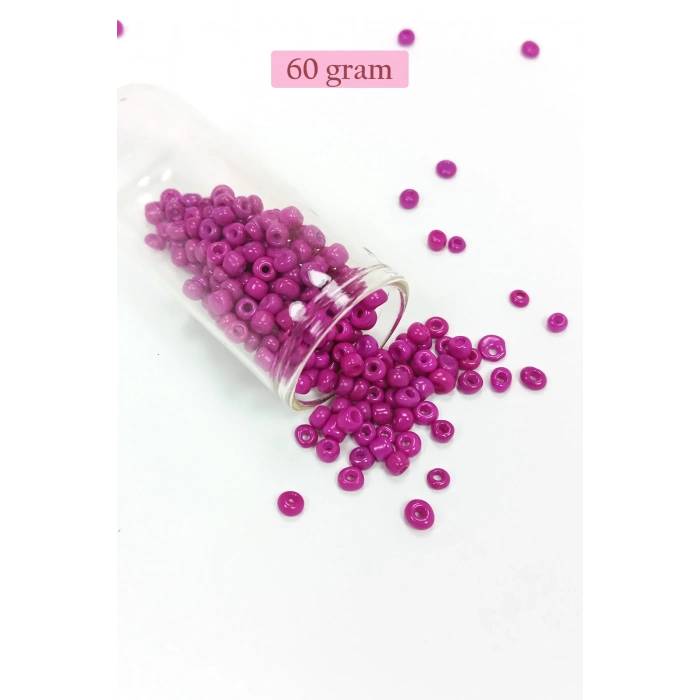 Dökme Cam Kum Boncuk Büyük Boy (6/0) 4 mm - 60 Gram - Eflatun - BNC138