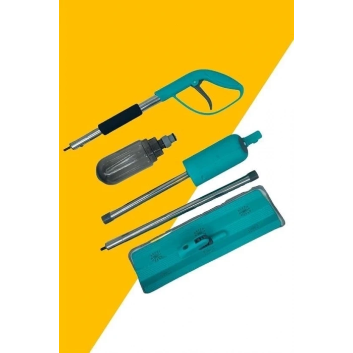 Döner Başlıklı Spreyli Mop Parke Ahşap Fayans Temizleyici Su Hazneli Sihirli Paspas