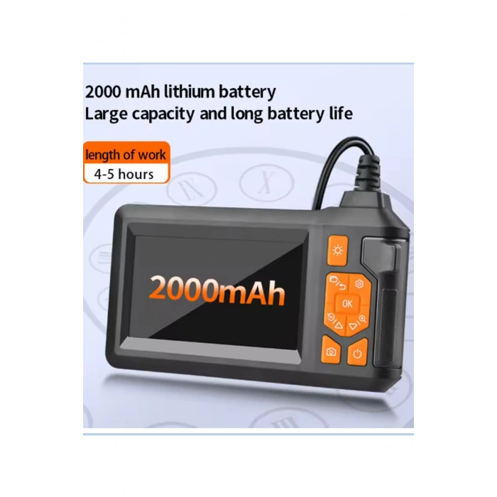 Ekranlı 3 Kameralı 10 Mt Hafıza Kart Destekli Sert Kablo Yılan Endoskop Kamera 8 Mm 4.3 Inc