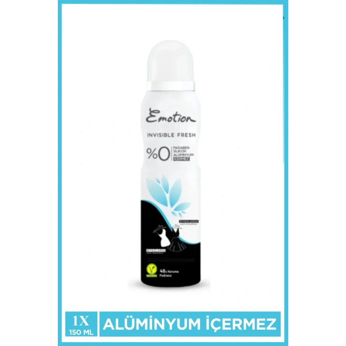Emotion Invisible Fresh Black & White Kadın Deodorant 150ml Vegan, Leke Bırakmaz