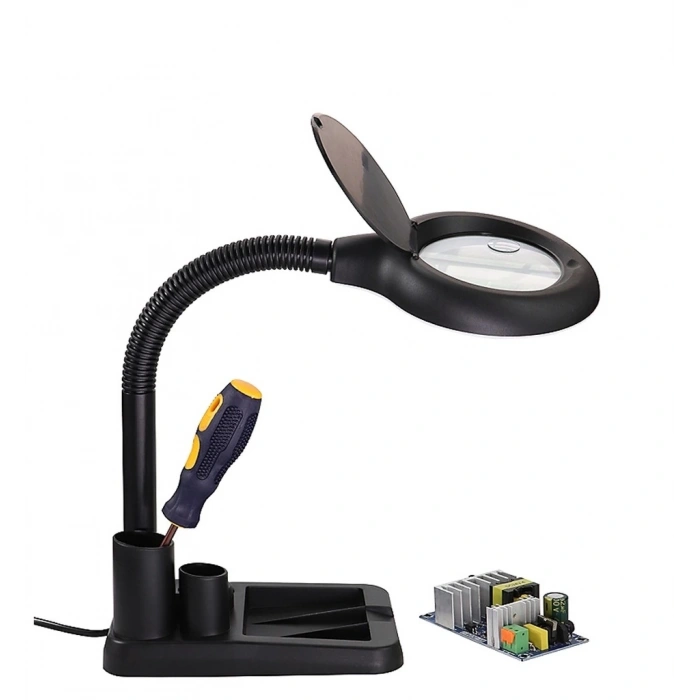 Esnek 5x /10x,40 Led Işıklı Büyüteç ,lamba  Büyüteç Okuma, Çalışma Lehim Masa Lambası A808