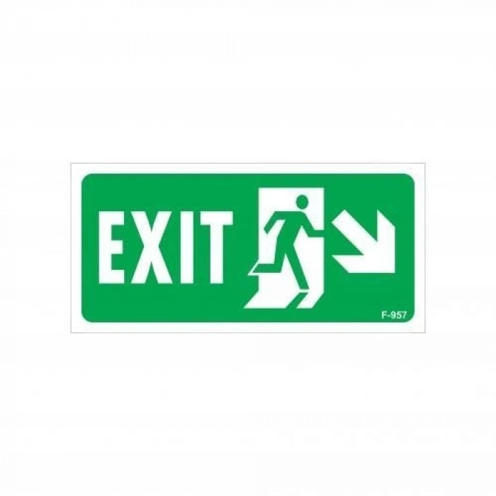 Exit Sağ Aşağı Uyarı Levhası 17,5x25 KOD:957