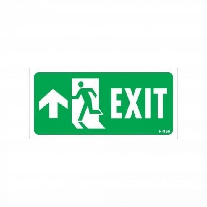 Exit Yukarı Sol Ok İşaretli Uyarı Levhası 17,5x25 KOD:956
