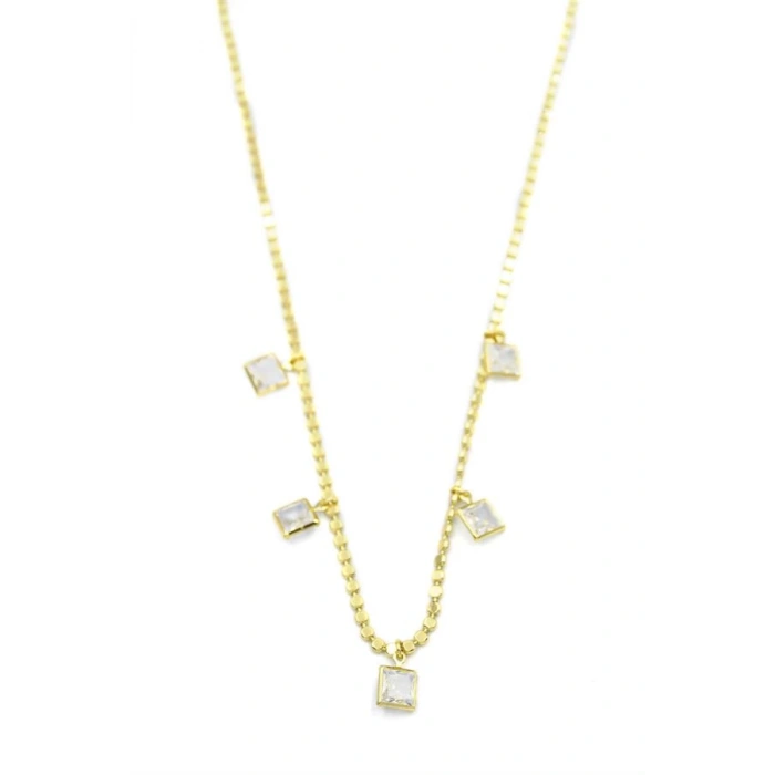 Ezme Zincir Charm Kolye - Altın