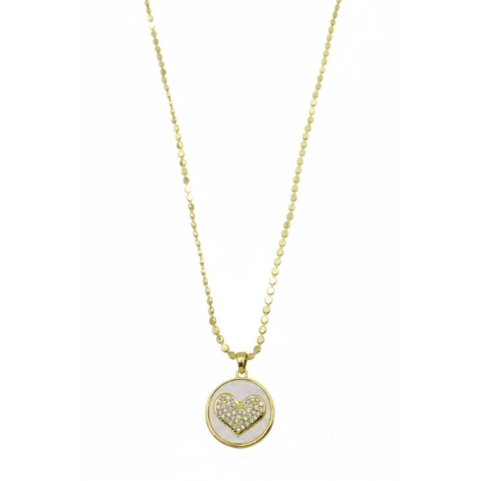 Ezme Zincir Kalp Kolye - Altın