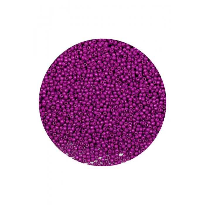 Fuşya Renk 4 mm Yaklaşık 1100 adet / 100 gram Cam Boncuk Oya Yazma Bileklik ve Kolye