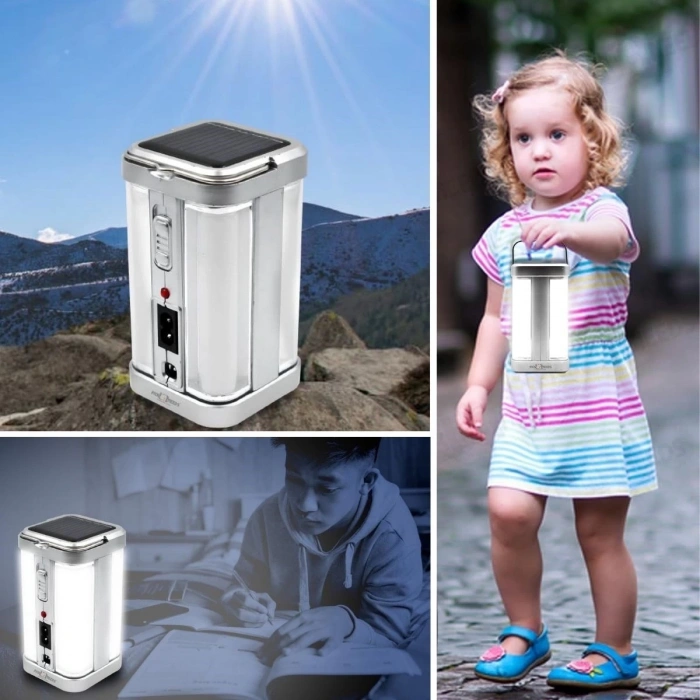 Güneş Enerjili Şarjlı Işık 1200mAh Yeniden Şarj Edilebilir Batarya