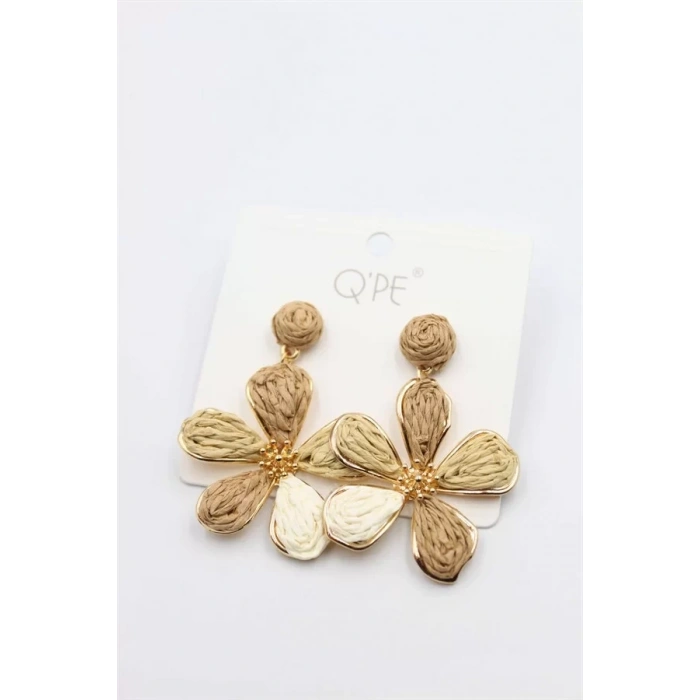 Hasır Çiçek Küpe - ÇOK RENKLİ