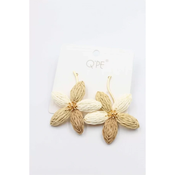 Hasır Çiçek Küpe - ÇOK RENKLİ