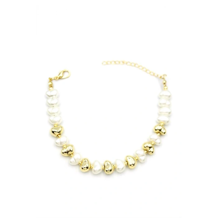 İnci Bileklik - Altın