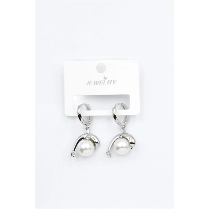 İncili Yunus Küpe - Gümüş