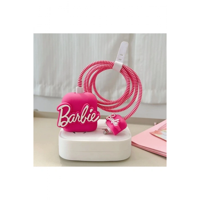 İphone 18w/20w Uyumlu Barbie Şarj Kılıfı, Şarj Kablosu Örme Aparatı, Toparlayıcı