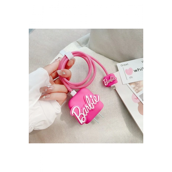 İphone 18w/20w Uyumlu Barbie Şarj Kılıfı, Şarj Kablosu Örme Aparatı, Toparlayıcı