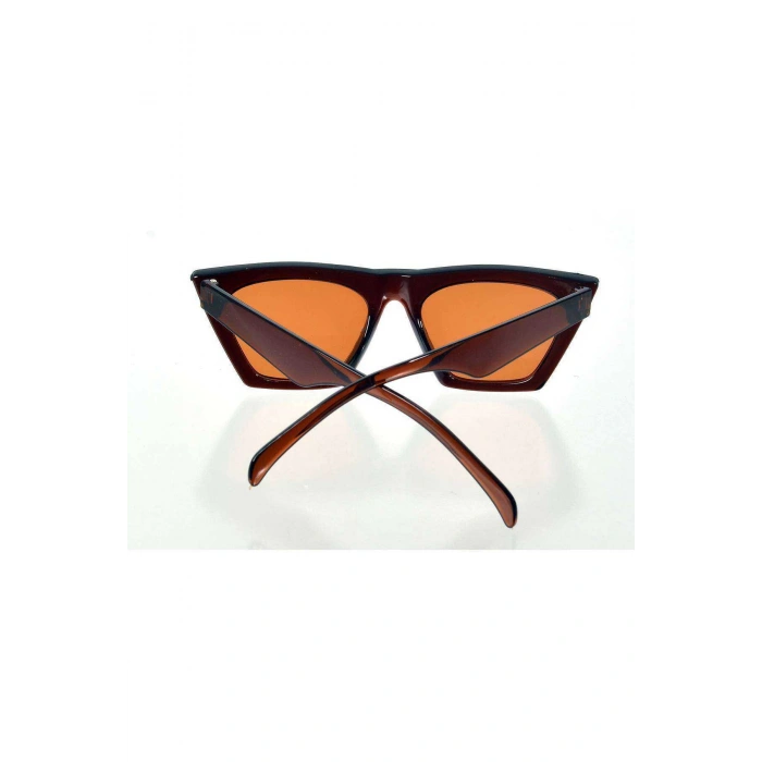Kahverengi Çerçeve Cat Eye Kadın Güneş Gözlüğü - Moda Gözlük
