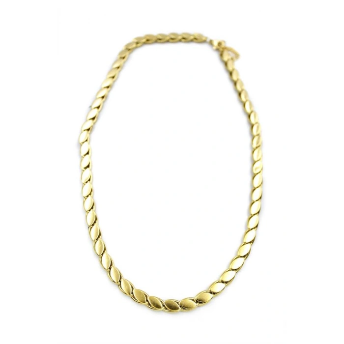 Kalın Kısa Arpa Zincir Kolye - Altın