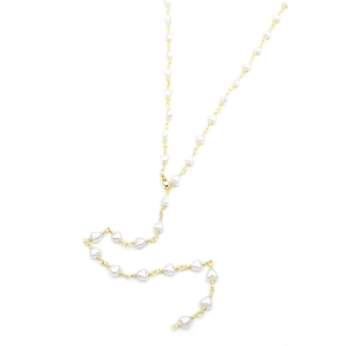 Kalp İncili Y Kolye - Altın