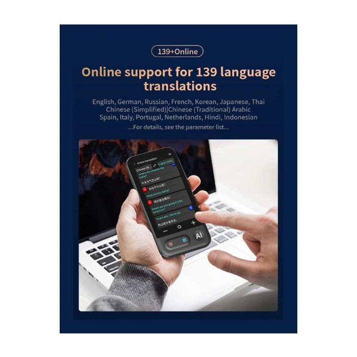 Kameralı 140 Dilde Wifi Özellikli Translator Elektronik Çeviri Cihazı Türkçe Menü