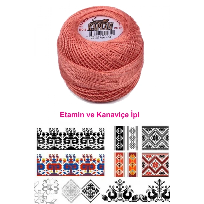 Kaplan Etamin Ve Kanaviçe İpi 8 No Kod/Renk: 350 - Royaleks