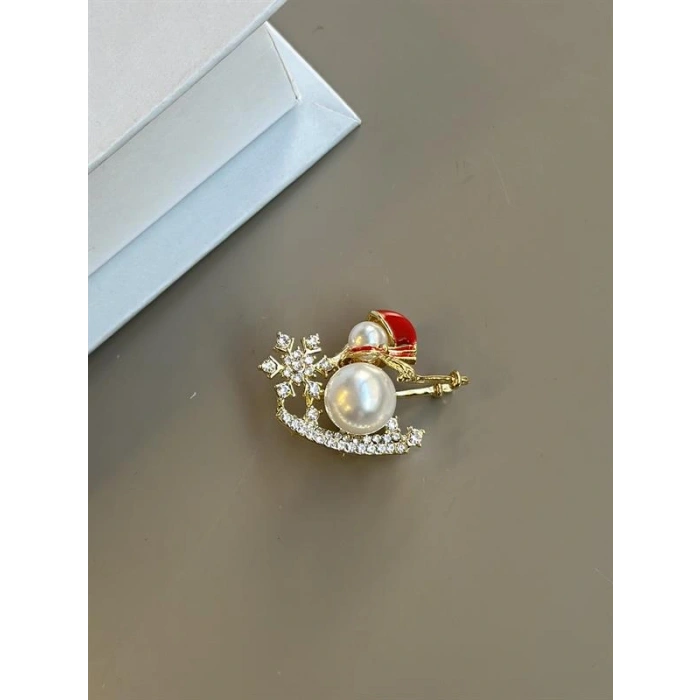 Kardan Adam Broş - Beyaz