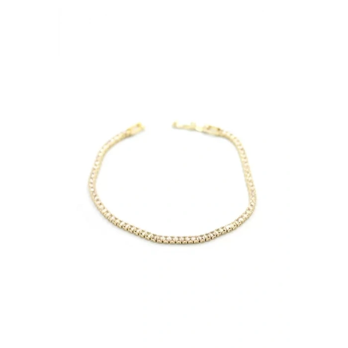 Kare Taşlı Su yolu Bileklik - Altın