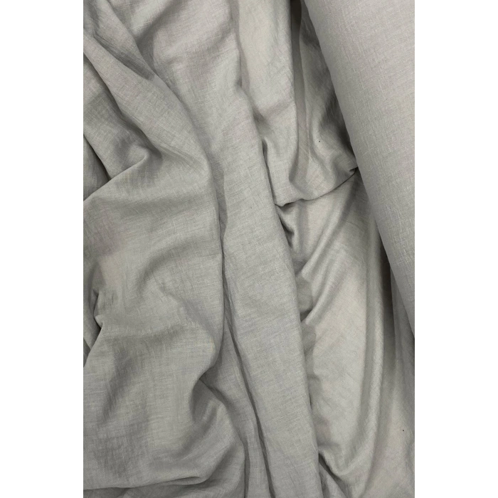 Keten Kumaş - Organik Kumaş - Perde Kumaşı - Ince Keten - Kıyafet Için Kumaş Örtü Gri 42