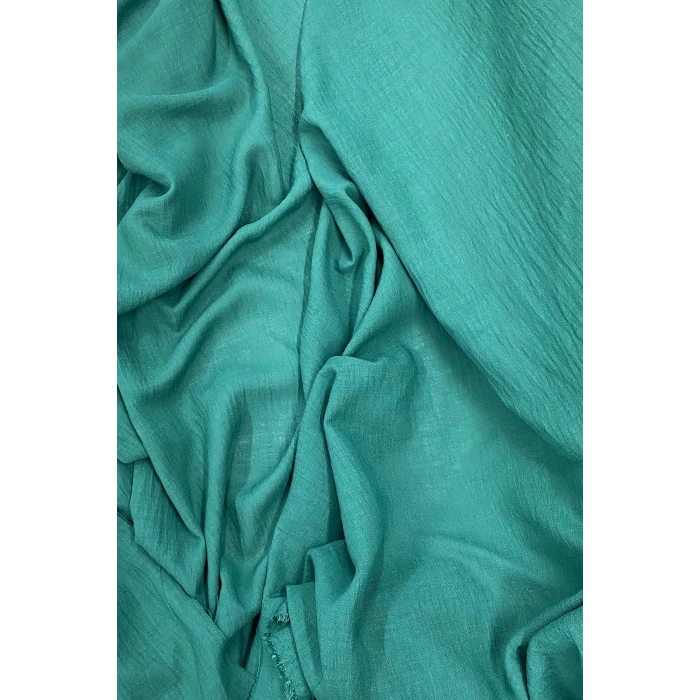 Keten Kumaş - Organik Kumaş - Perde Kumaşı - Ince Keten - Kıyafet Için Kumaş Örtü Koyu Yeşil