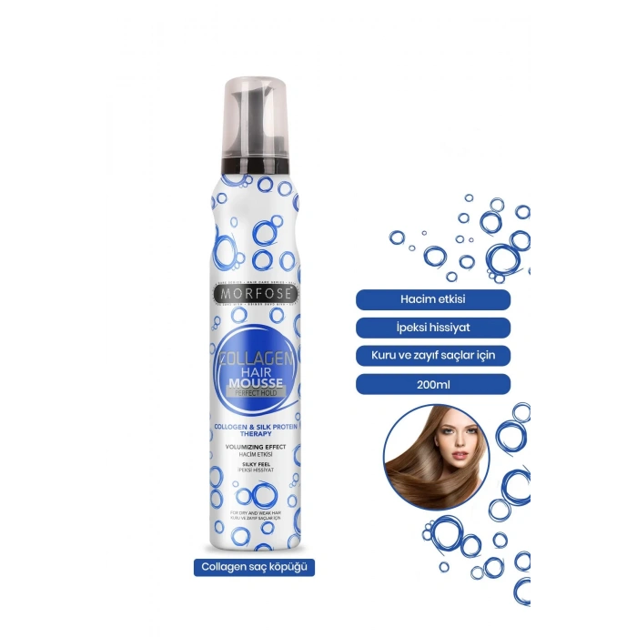 Kolajen Saç Köpük 200 ML - Besleyici Parlak Görünüm - mrfs