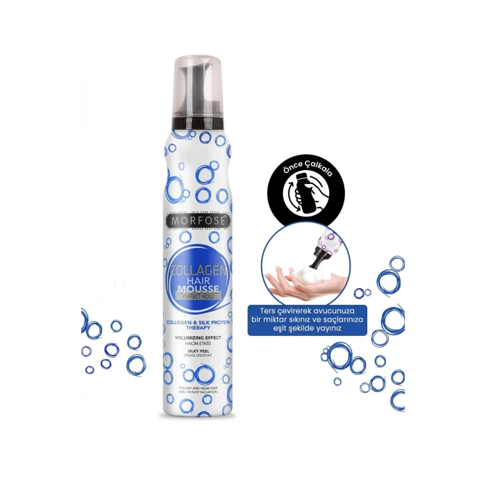 Kolajen Saç Köpük 200 ML - Besleyici Parlak Görünüm - mrfs