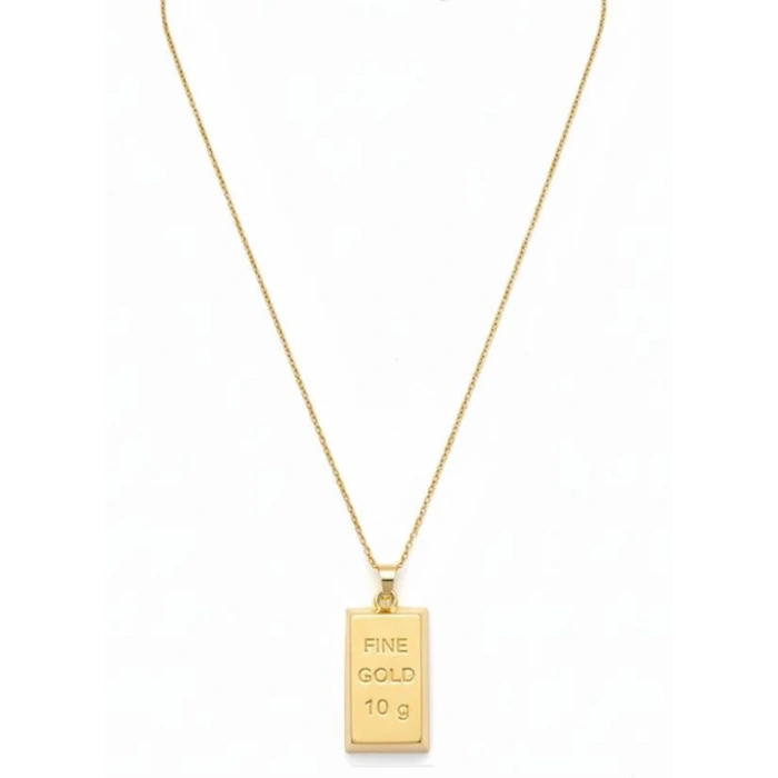 Külçe Altın Kolye - Büyük Boy - Altın