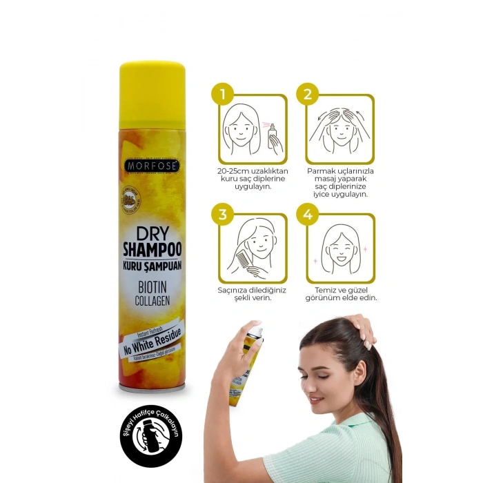 Kuru Şampuan Biotin Collagen 200 ML - Açık Renkli Saçlar - mrfs