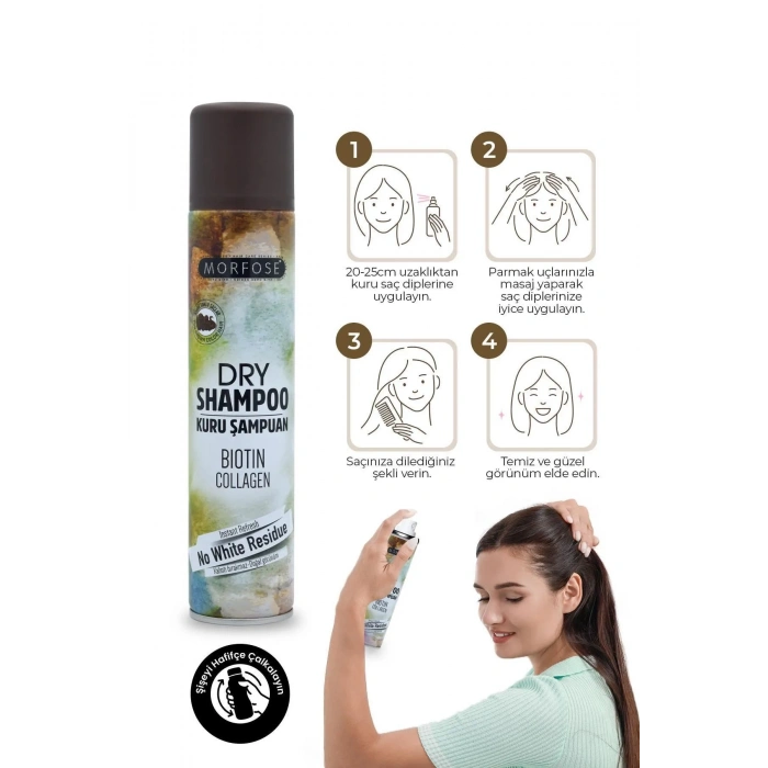 Kuru Şampuan Biotin Collagen 200 ML - Kahverengi Saçlar - mrfs