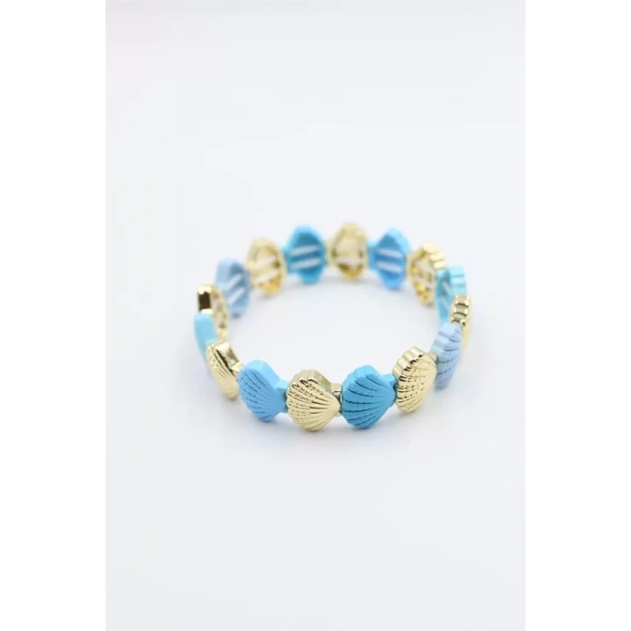 Lastikli Porselen Bilezik - Mavi