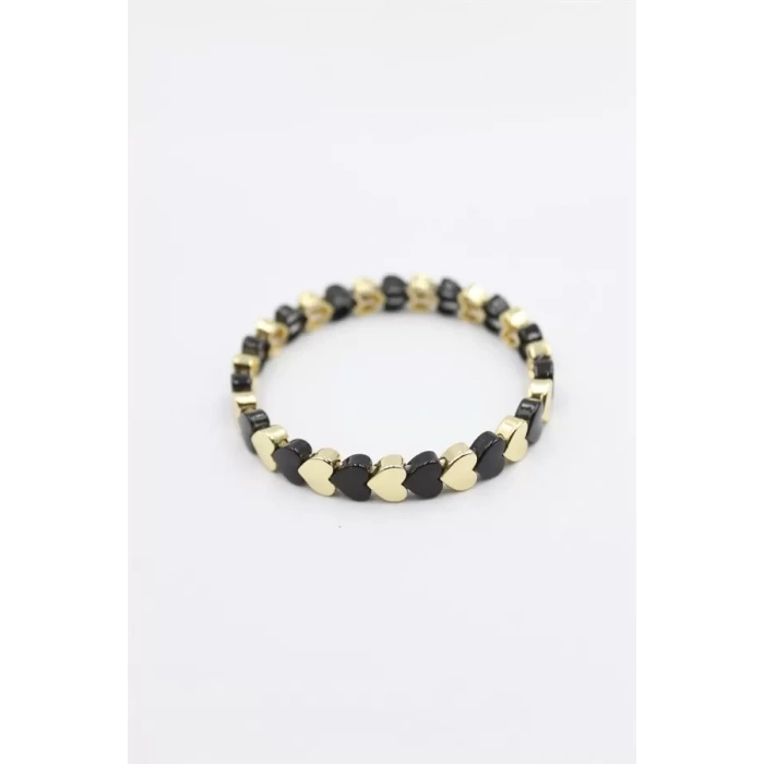 Lastikli Porselen Bilezik - Siyah